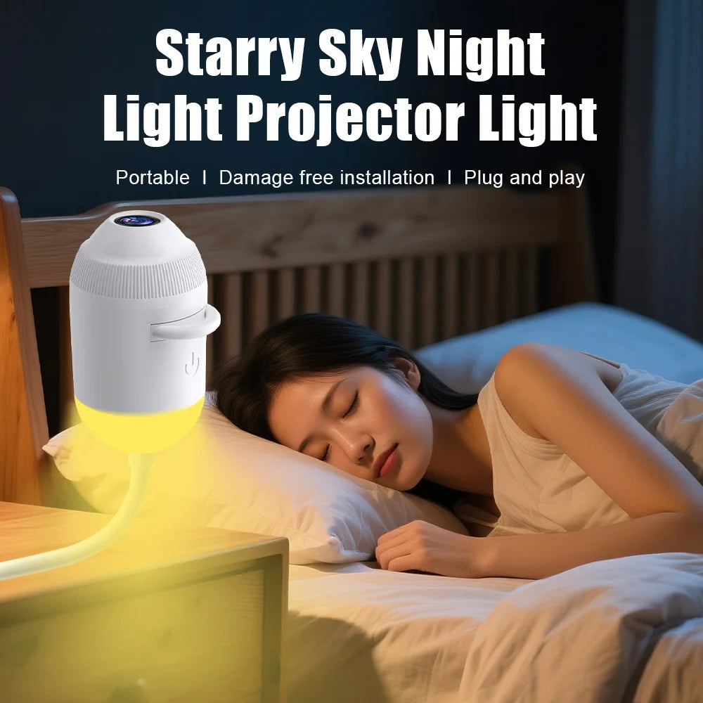 Starry Night Light Projector - Bedroom Ambiance Galaxy Star Projection Lamp for Romantic Ceiling Decor